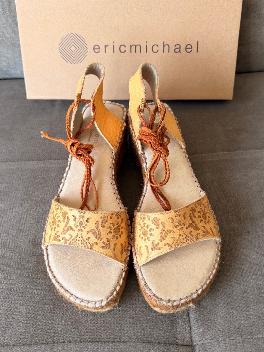 ERIC MICHAEL Jara Ankle Wrap Wedge Espadrille